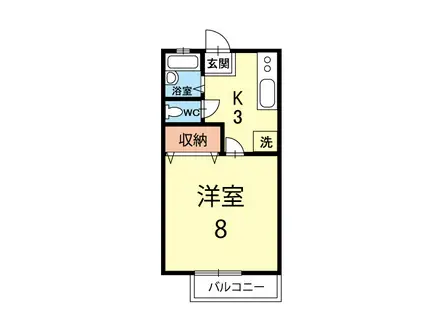 ピアハイツ(1K/2階)の間取り写真