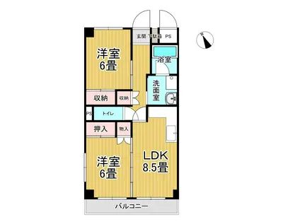 トーヨーハイツ(2LDK/3階)の間取り写真