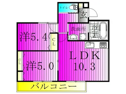 ISTANA KASHIWA(2LDK/2階)の間取り写真
