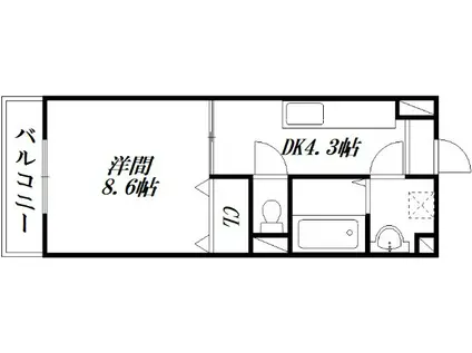 NEW CENTURY(1DK/3階)の間取り写真