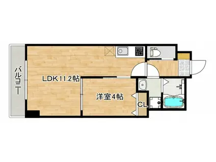 BOARDWALK府中(1LDK/5階)の間取り写真