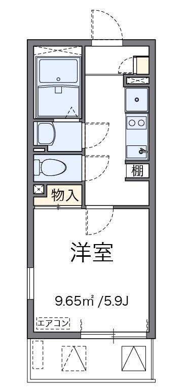 赤堤グランデ(1K/2階)の間取り写真