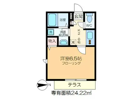 フラワーメゾン(1K/1階)の間取り写真