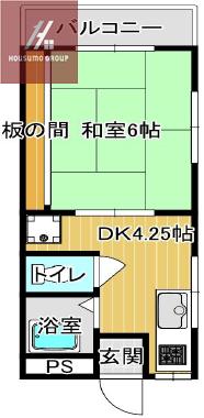 レジェンド小阪(1DK/3階)の間取り写真