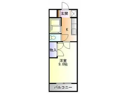 マンションリーフIII(1K/3階)の間取り写真