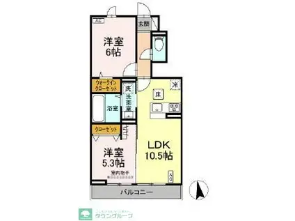 センチュリーハイムすみよし台 VI(2LDK/1階)の間取り写真