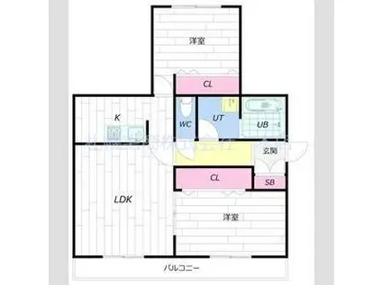 MODEST柏丘(2LDK/3階)の間取り写真