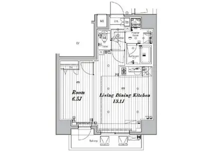 MAKES DESIGN三ノ輪(1LDK/3階)の間取り写真