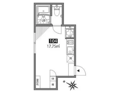 グランエッグス明大前(ワンルーム/1階)の間取り写真