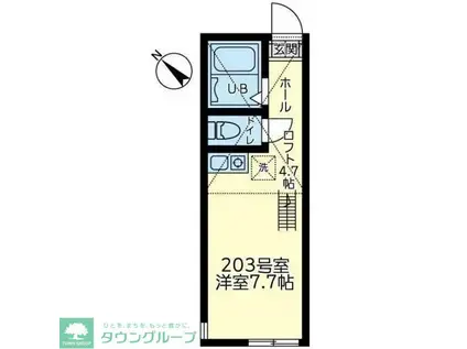 ユナイト三春ウィンチェスター(ワンルーム/2階)の間取り写真