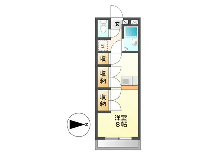 スターマンション新田(1K/3階)の間取り写真