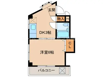 コーポS・A(1DK/2階)の間取り写真