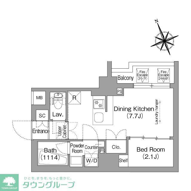 コンフォリア東葛西(1DK/6階)の間取り写真