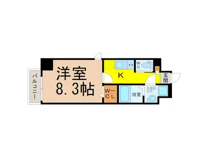 S-FORT堀田通(1K/5階)の間取り写真