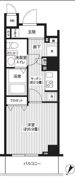 カスタリア初台 1階階 間取り