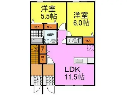 フォルテメゾン(2LDK/1階)の間取り写真