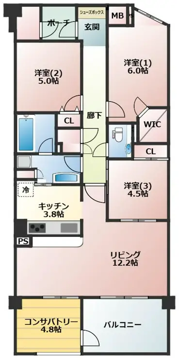 プラウド千川 4階階 間取り