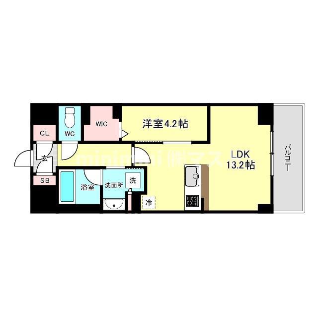 サンエール南堀江(1LDK/2階)の間取り写真