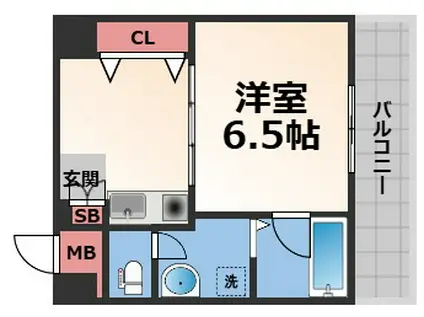 ミフネセントラルベア 荒本(1K/6階)の間取り写真