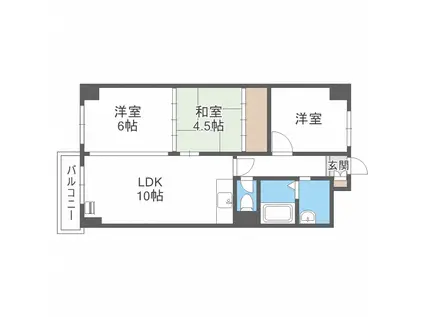 アルファヒル麻生(3LDK/4階)の間取り写真