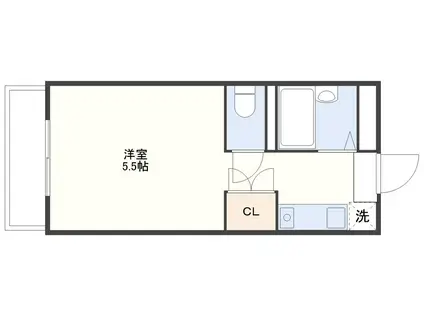 クレスト住吉(ワンルーム/3階)の間取り写真
