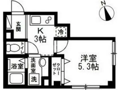 アベニュー板橋(1K/3階)の間取り写真