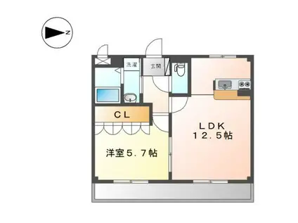 ルピナスネオコート(1LDK/1階)の間取り写真