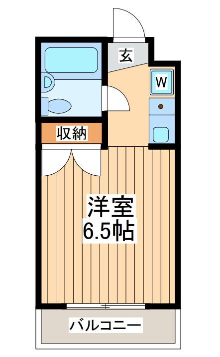 キャッスルマンション東林間(1K/3階)の間取り写真