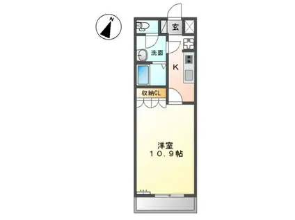 セケトアム(1K/1階)の間取り写真