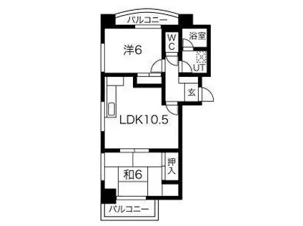 WIN大須(2DK/4階)の間取り写真