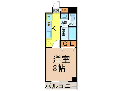 WILLDO日比野(1K/4階)の間取り写真