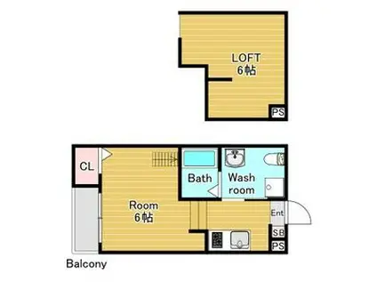 リッツハウス(1K/1階)の間取り写真