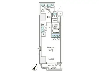 グレイスコート岩本町(ワンルーム/5階)の間取り写真