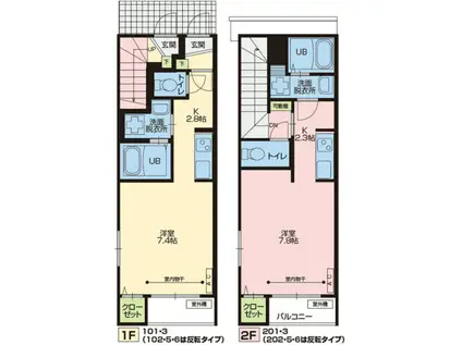アクシィヴVIII(1K/1階)の間取り写真