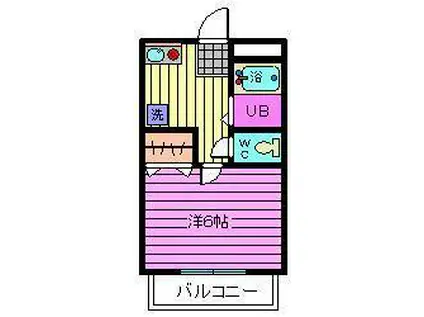 フローラ花俣(1K/2階)の間取り写真