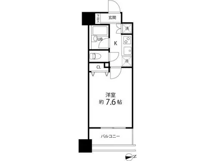 スペーシア秋葉原(1K/10階)の間取り写真