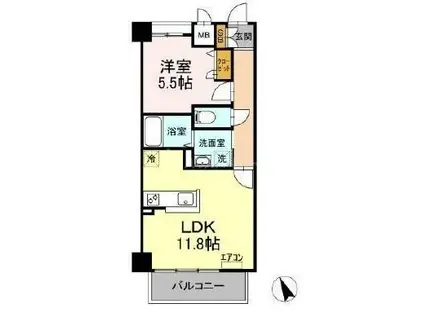 ベルファミーユ高根台II(1LDK/2階)の間取り写真