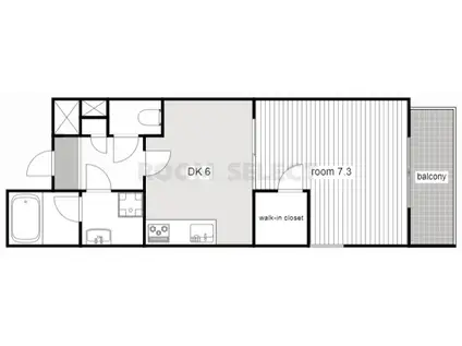 ジョイナス車道(1DK/3階)の間取り写真