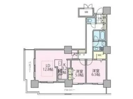 ロイヤルパークスタワー南千住(2LDK/6階)の間取り写真