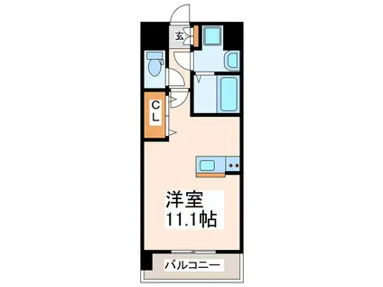 SQUARE元気の森公園(ワンルーム/2階)の間取り写真