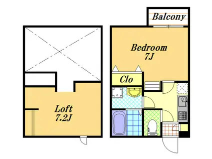 VILLA SOLEIL(1K/1階)の間取り写真