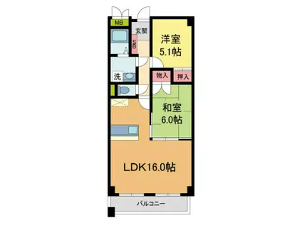 カサ・デラ・ルーチェ苦楽園(2LDK/4階)の間取り写真