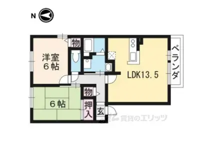 クレール唐崎(2LDK/2階)の間取り写真