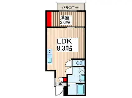 EREVAN成増(1LDK/3階)の間取り写真