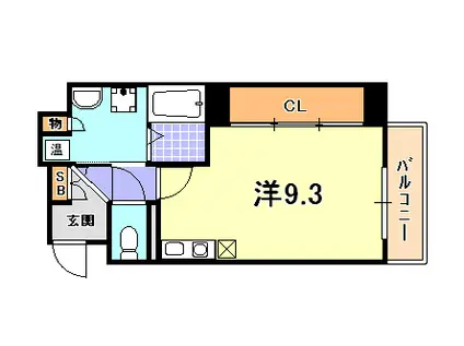 AXIS神戸みなと元町(ワンルーム/6階)の間取り写真