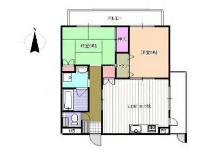 レジデンス斉藤II(2LDK/2階)の間取り写真