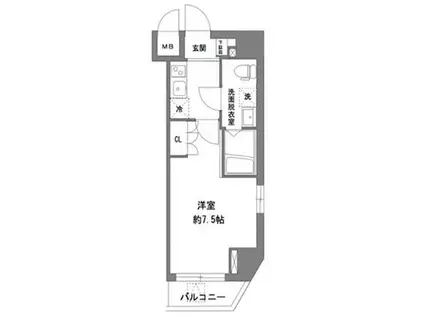 ラ・ヴィータ新御徒町(1K/4階)の間取り写真