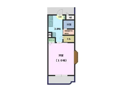 マイネスト(1K/2階)の間取り写真