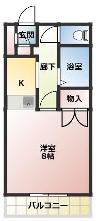 アネックス豊II(1K/1階)の間取り写真