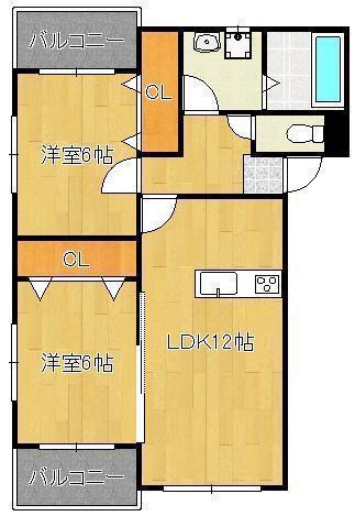 プレステージ加奈陀(2LDK/3階)の間取り写真